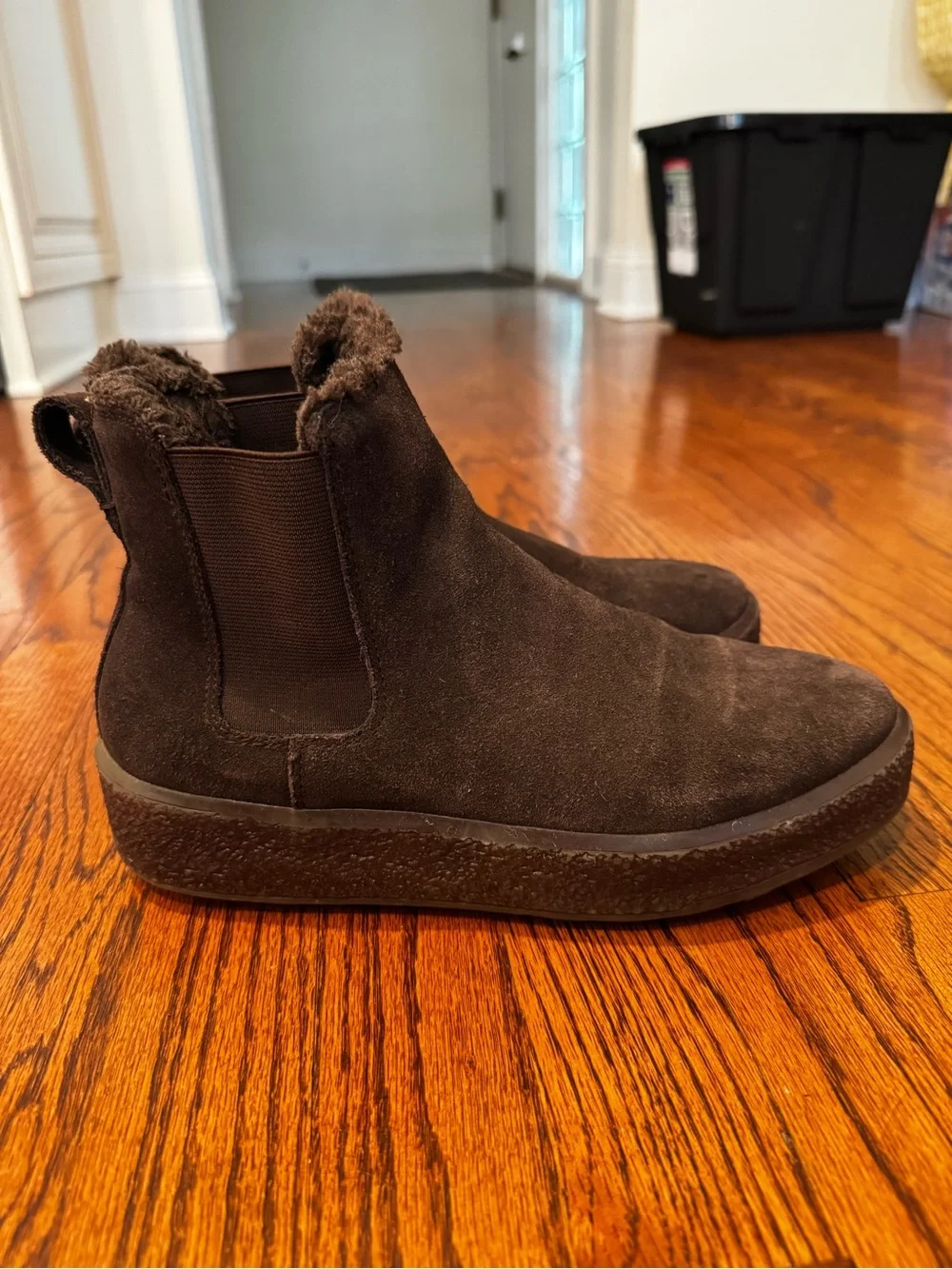 Madewell Brown Suede Fleece-Lined Chelsea Winter Boots